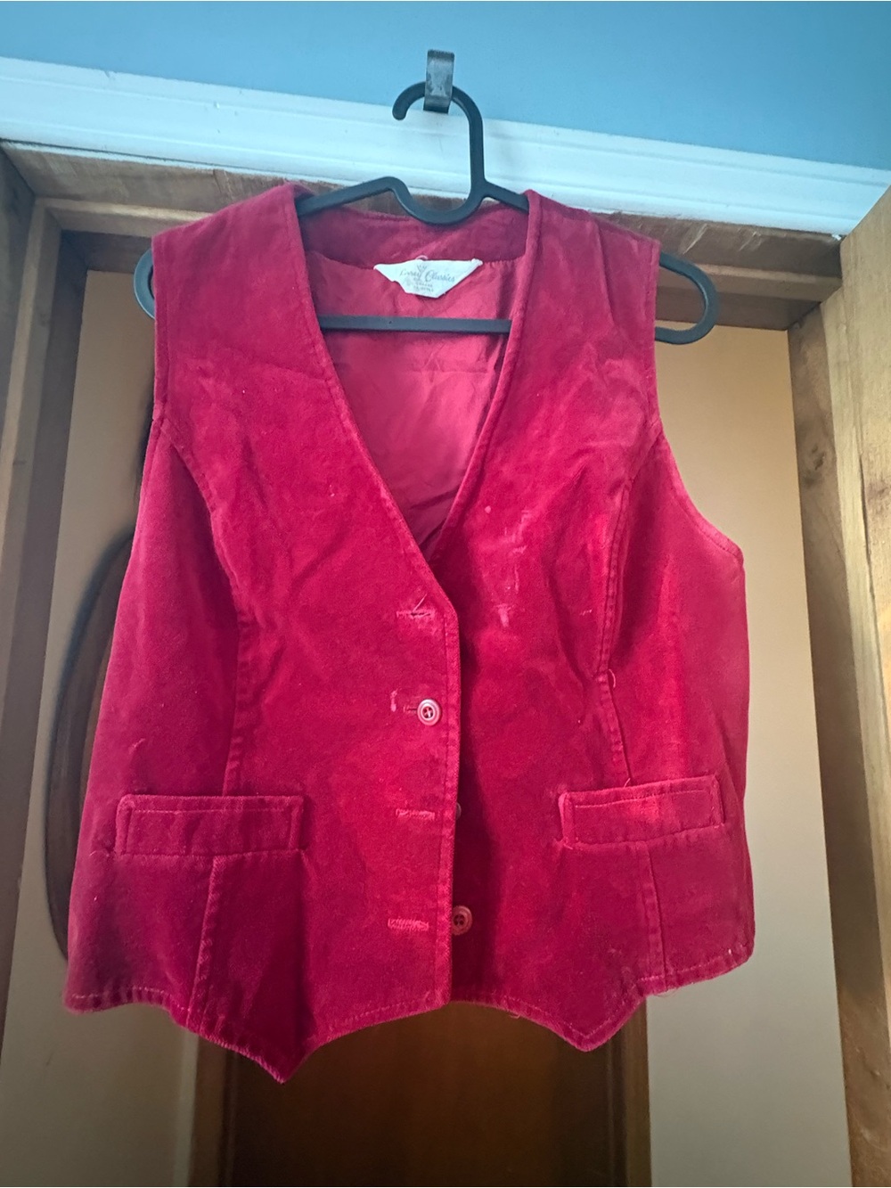 True 60s Red Velvet is Vest Jacket - Lightly Worn